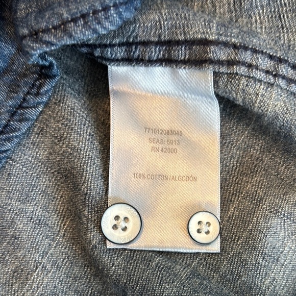 Adam Levin Men's Dark Wash Blue Denim Long Sleeve Button Down Casual Shirt Large - Picture 10 of 11